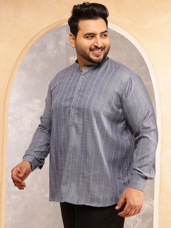 SOJANYA PLUS Kurta Lurus Berjalur Lelaki