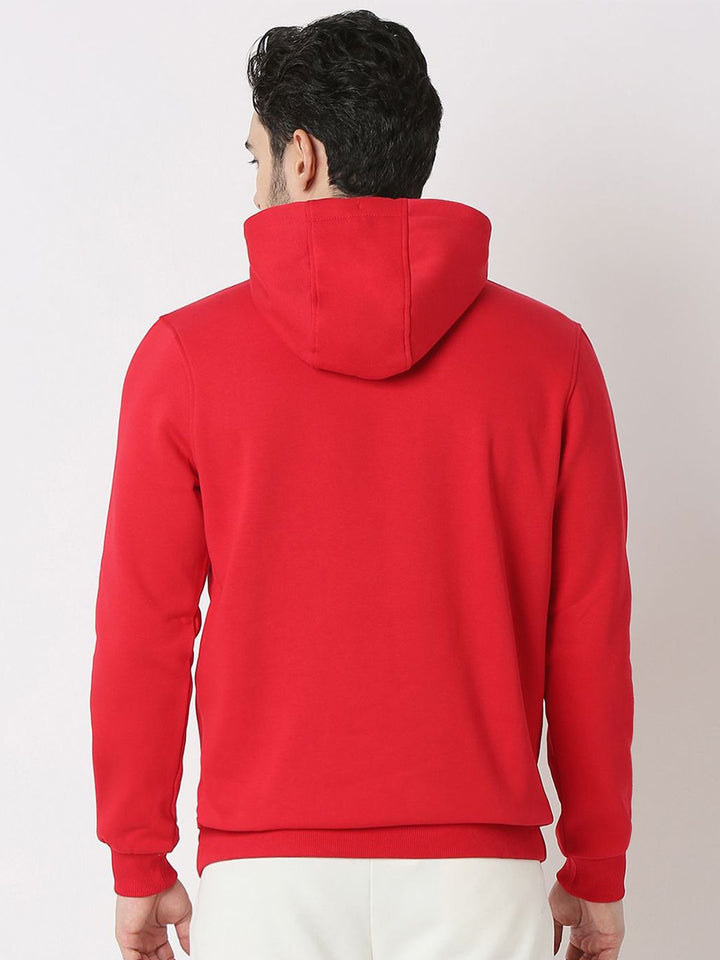 SPYKAR Men Alphanumeric Printed Hooded Sweatshirt