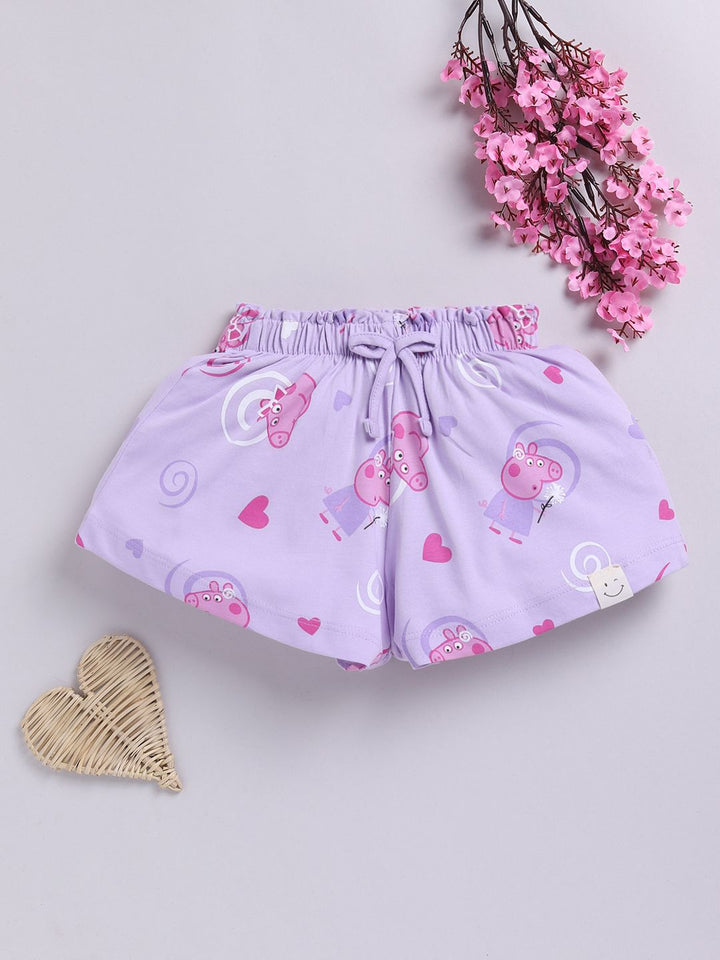 Happy Faces Girls Peppa Pig Printed Pure Cotton Shorts