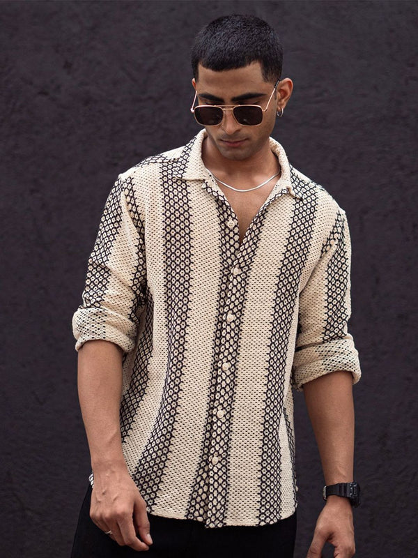 Powerlook Men Geometric Printed Spread Collar India Slim Casual Shirt