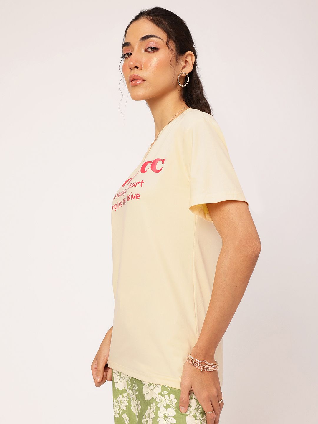 DressBerry Typography Printed Round Neck T-shirt
