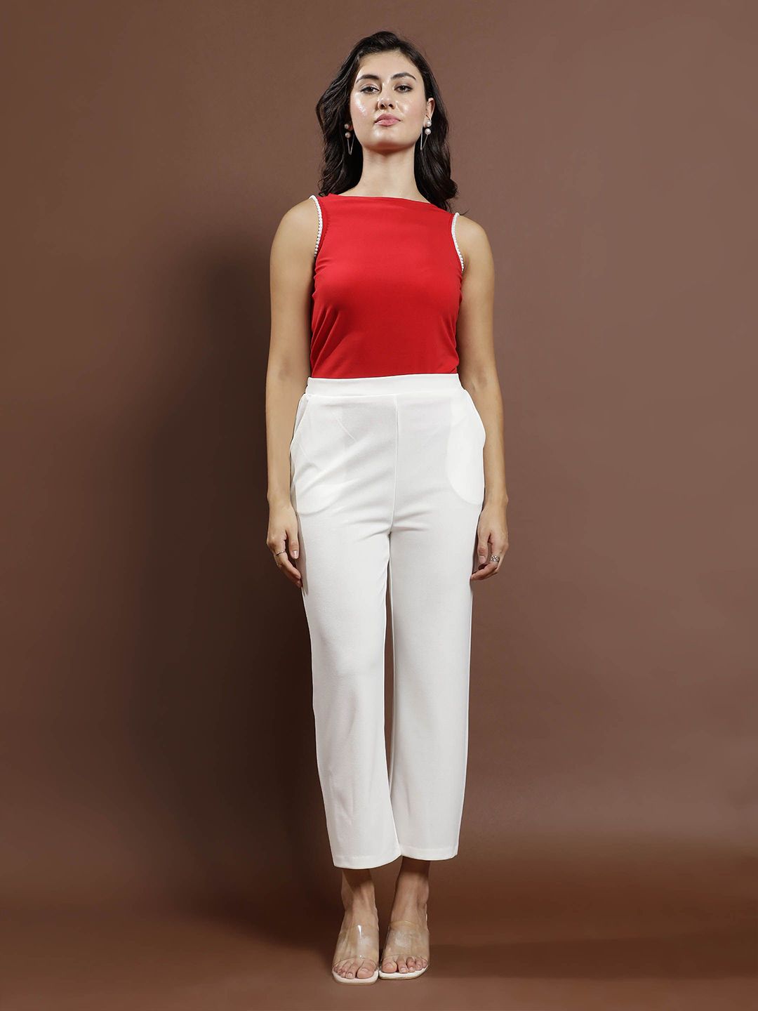Athena Women Solid Boat Neck Top
