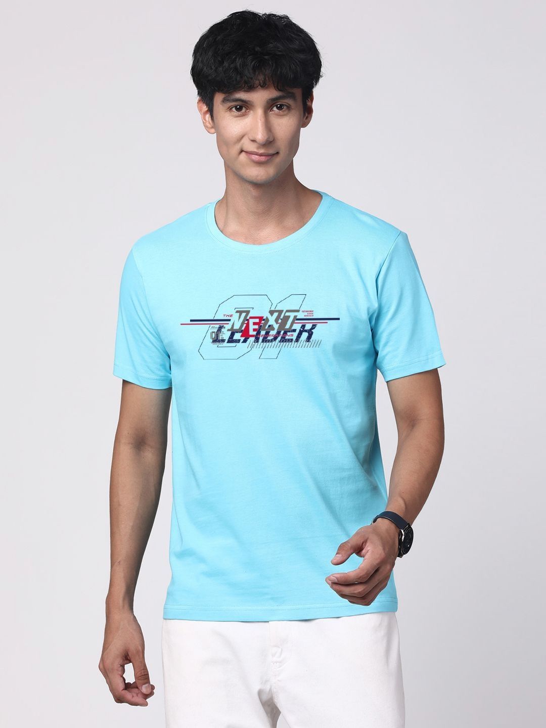 ADRO Men Graphic Printed Round Neck Cotton T-shirt