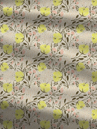 MYTRIDENT Aster Yellow Moments Flat 120TC Queen Cotton 1 Bedsheet with 2 Pillow Covers