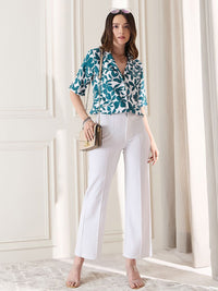 Berrylush Tropical Print Shirt Style Top