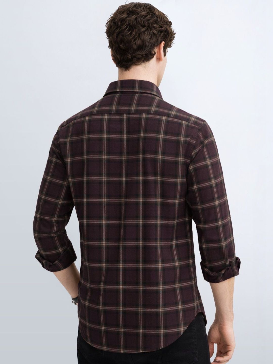 ADRO Men Standard Tartan Checks Baju Kasual Berpetak