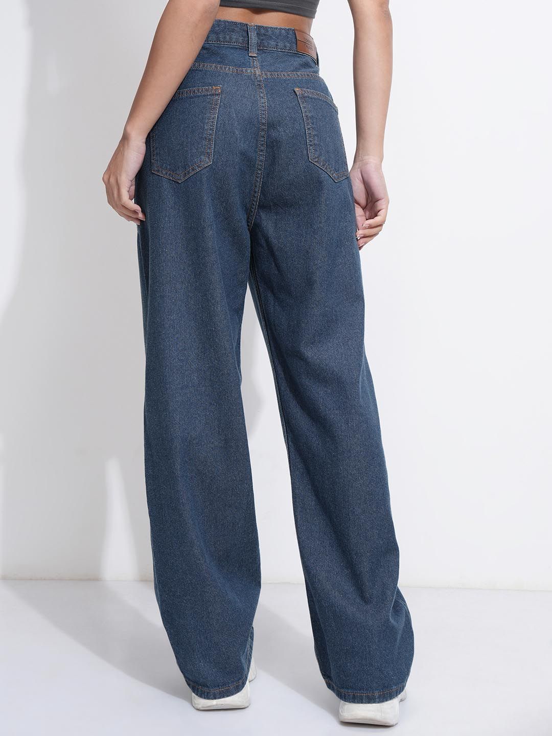 Street By Tokyo Talkies Women Rhinestone High Rise Wideleg Jeans