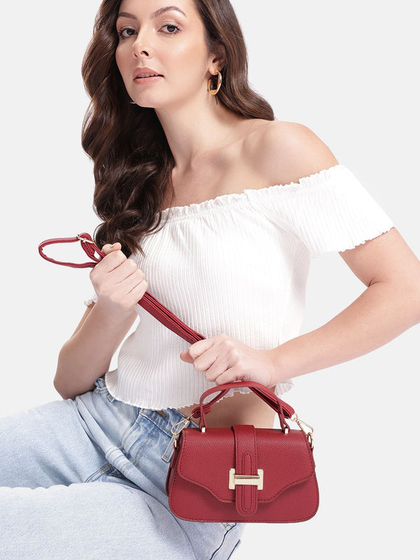DressBerry Textured Structured Satchel