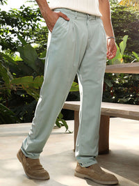 Campus Sutra Men Comfort Pleated Regular Trousers