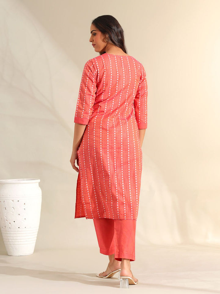 Motif Etnik Wanita Mamicha Bercetak Cermin Biasa Bekerja Kurta Kapas Tulen dengan Seluar