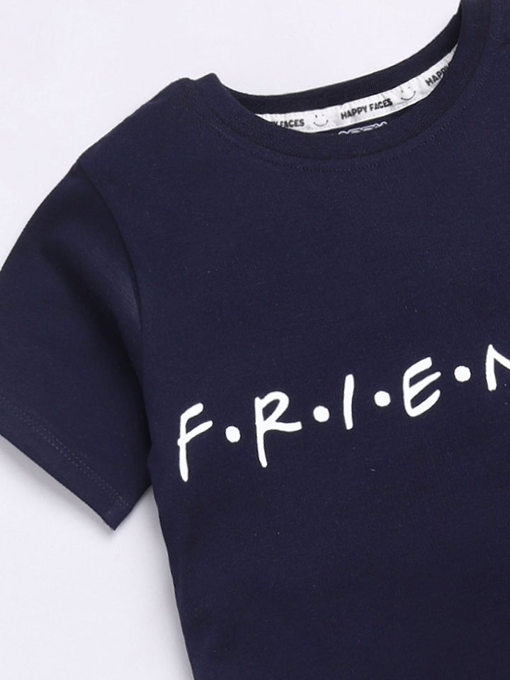 Happy Faces Kids Girls Typography Printed Pure Cotton Longline T-Shirt