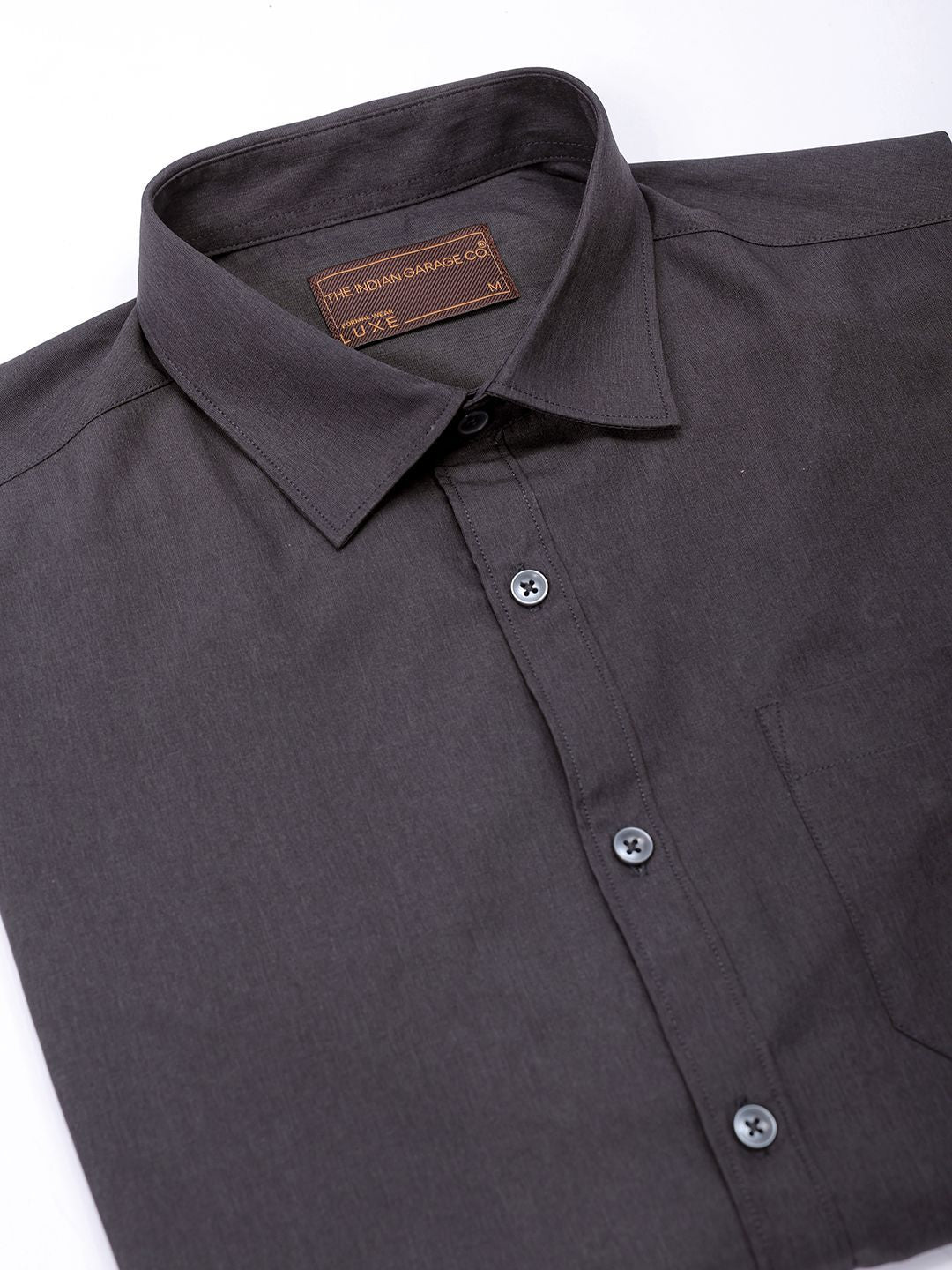 The Indian Garage Co. X Luxe Men Spread Collar Solid Slim Fit Formal Shirt
