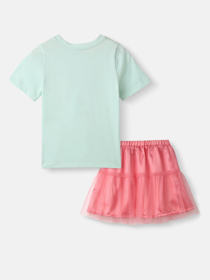 Nauti Nati Girls Printed Top with Skirt