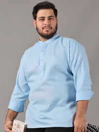 SOJANYA PLUS Size Band Collar Cotton Straight Kurta