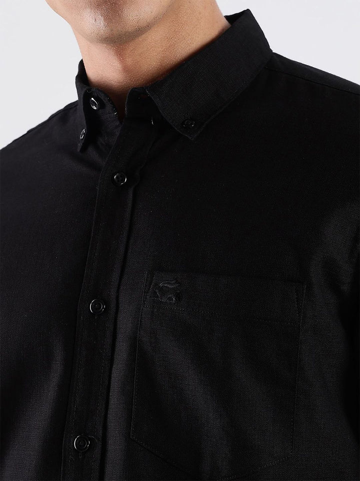 ADRO Men Standard Fit Solid Button-Down Collar Casual Shirt