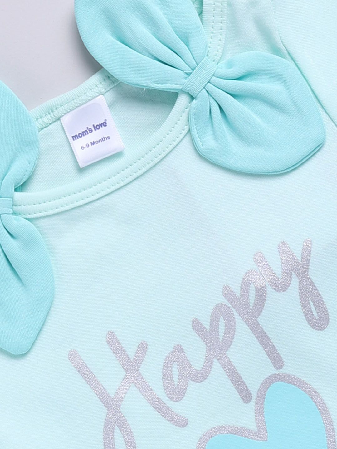 Moms Love Girls Typography Printed Pure Cotton Clothing Set