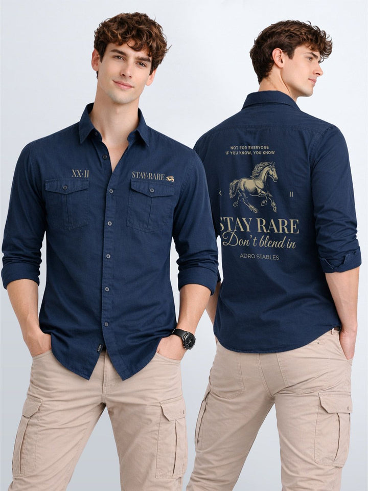 ADRO Men Standard Printed Cargo Cotton Shirts in Regular Fit