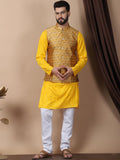 Anouk White Leheriya Embroidered Sequinned Pure Cotton Kurta with Churidar & Nehru Jacket