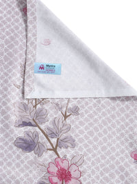 Myntra Elegant Homes Purple Floral Pure Cotton 400 TC King Bedsheet Set 2.5m x 2.25m