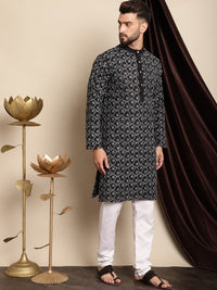 Motif Etnik Anouk Bersulam Kurta Kapas Tulen Labuci dengan Churidar