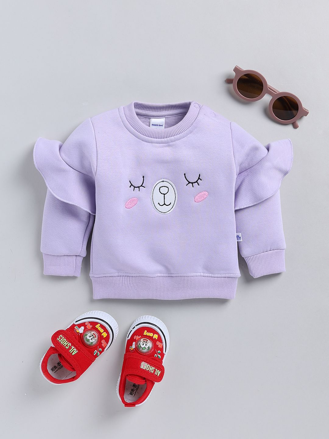 Moms Love Infant Girls Embroidered Pure Cotton Sweatshirt
