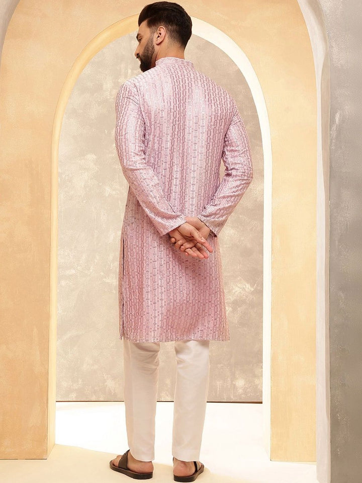 SOJANYA Men Embroidered Regular Kurta with Pyjamas