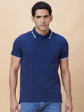 Being Human Men Solid Polo Collar Cotton T-shirt