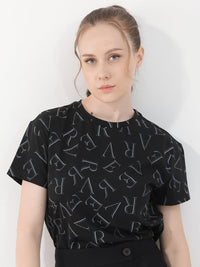 T-Shirt Poket Wanita yang Rareism Printed