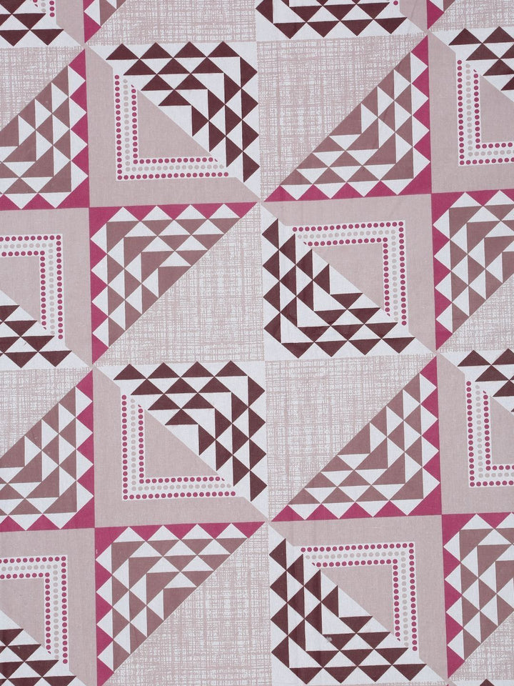 Myntra Elegant Homes Pink & White Geometric Cotton 400TC King Bedsheet Set 2.50 m x 2.25 m