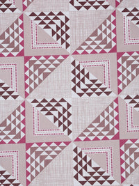 Myntra Elegant Homes Pink & White Geometric Cotton 400TC King Bedsheet Set 2.50 m x 2.25 m