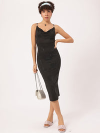 DressBerry Studded Siren Cowl Neck Midi Sheath Dress