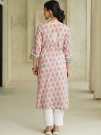 House of Chikankari Women Floral Printed Thread Work Indie Florals Kurta