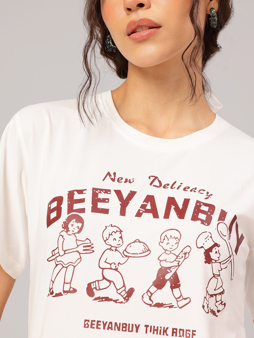 DressBerry Urban Comfort Quirky Cartoon Printed Tee
