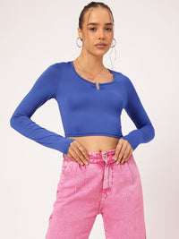 DressBerry Sassy & Strong Full Sleeves Fitted Crop Top