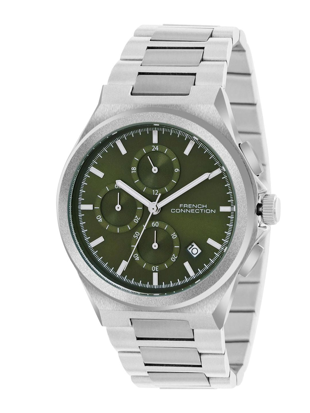 Sambungan Perancis Lelaki Dail Corak & Gelang Gaya Gaya Tali Analog Watch FCH02SM