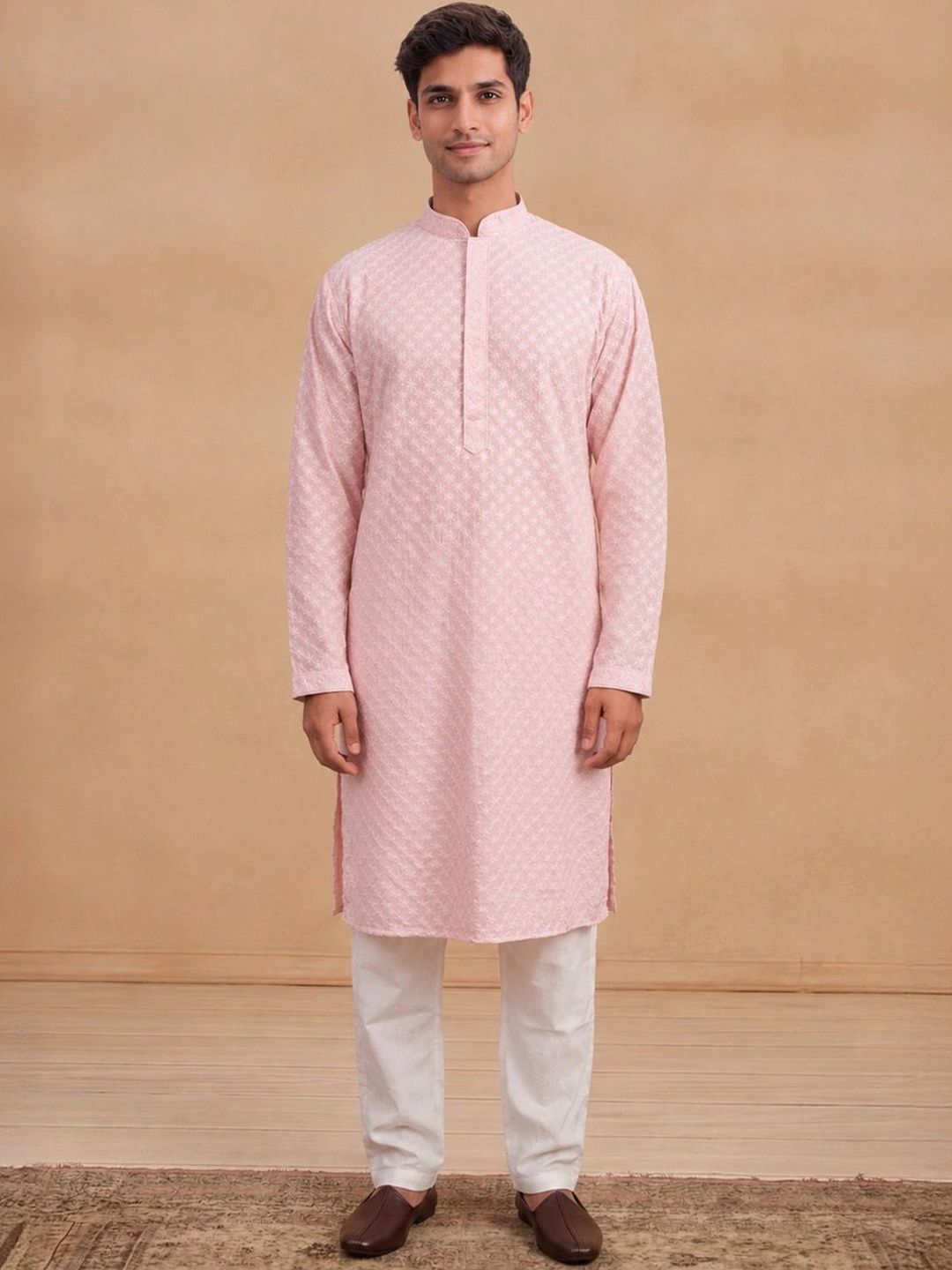 House of Chikankari Men Embroidered Chikankari Kurta
