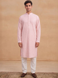 House of Chikankari Men Embroidered Chikankari Kurta