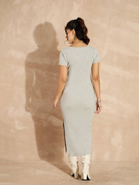 SASSAFRAS Women Solid Bodycon Cotton Midi Dress