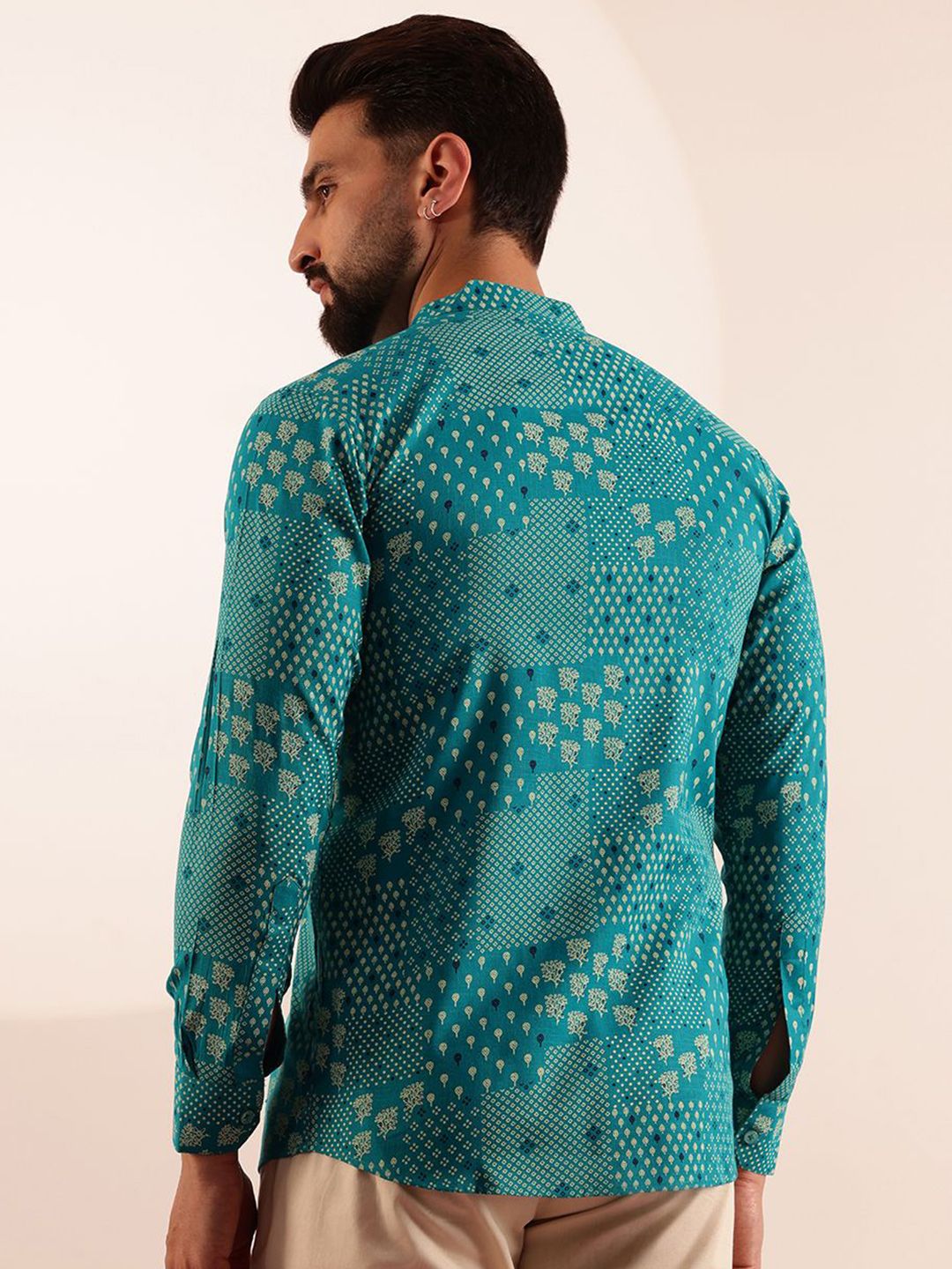 Anouk Ethnic Motifs Printed Mandarin Collar Short Kurta