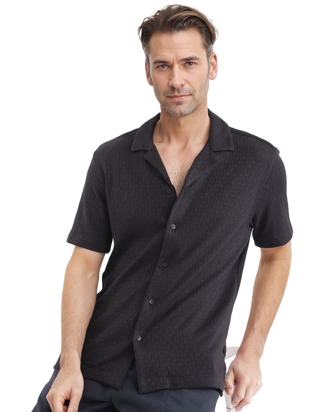 RARE RABBIT Men Comfort Boxy Opaque Casual Shirt