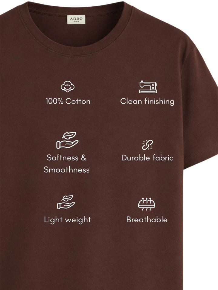 ADRO Cross Typography Printed Round Neck Short Sleeves Cotton T-shirt
