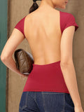 DressBerry Darling-Diva Open Back Extended Sleeves Top