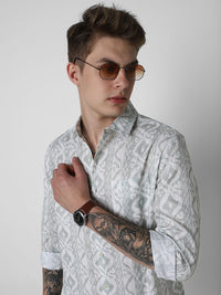 VASTRADO Men Classic Slim Fit Opaque Printed Casual Shirt
