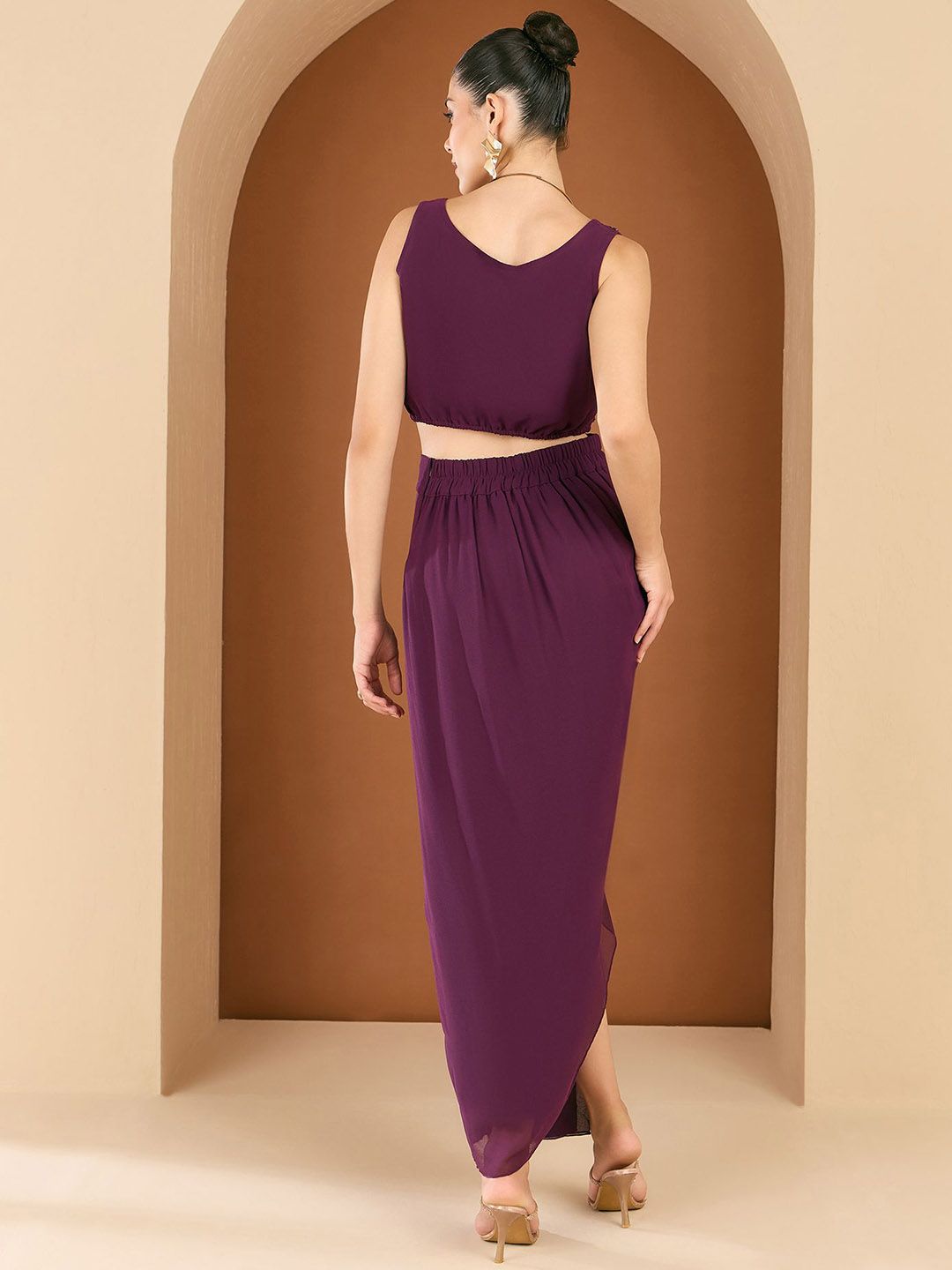 Antheaa Embellished Square Neck Top And Jacket With Skirt And Jacket