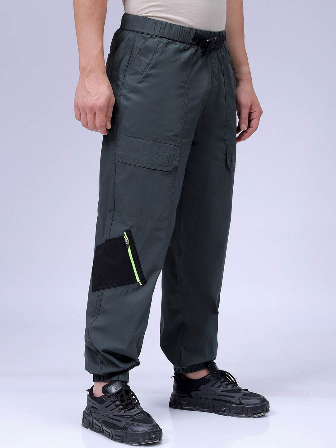 The Indian Garage Co Men Loose Fit Pure Cotton Mid-Rise Jogger
