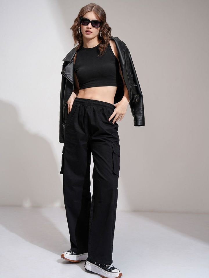 Street By Tokyo Talkies Women Solid Crop Tank Top