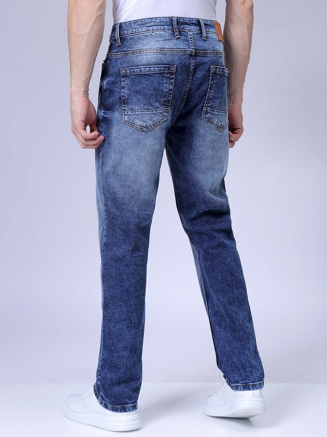 The Indian Garage Co Men Slim Fit Heavy Fade Stretchable Jeans