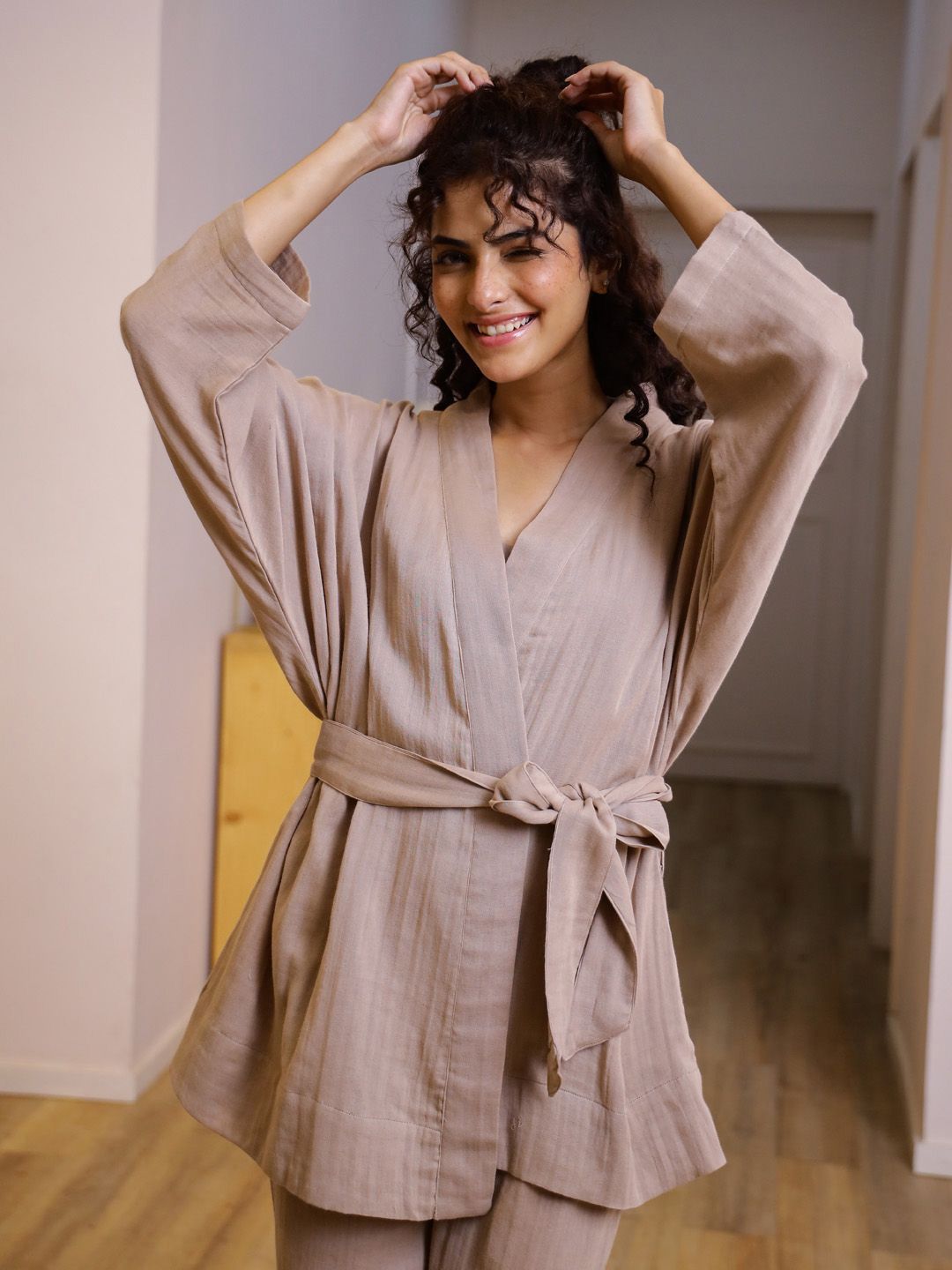 SANSKRUTIHOMES Women Pure Cotton Night suit with Robe