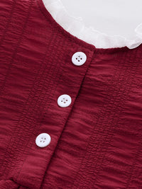 YK Girls Puff Sleeves Fit & Flare Dress