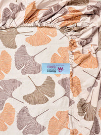 Myntra Elegant Homes Beige & Orange Floral 300 TC Cadar Katil King dengan 2 Sarung Bantal